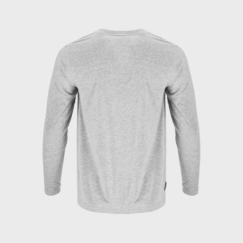 Tricou Bumbac Subtire cu Maneca Lunga / Gri - 3XL