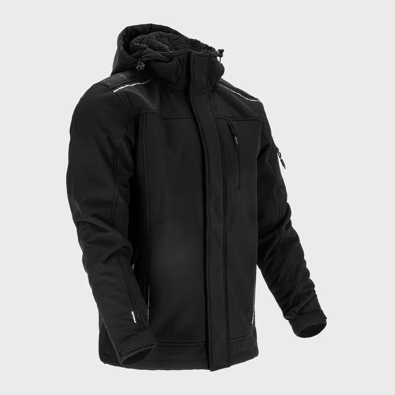 Jacheta Elastica Captusita cu Gluga / Negru - 2XL