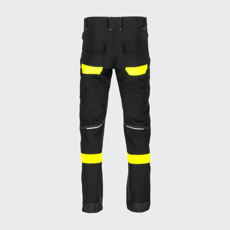 Pantalon Lucru Elastic / Negru-Galben - M