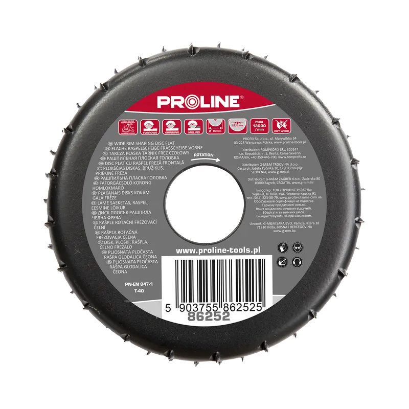 Disc Raspel Carota Plat / Frontal - 90MM