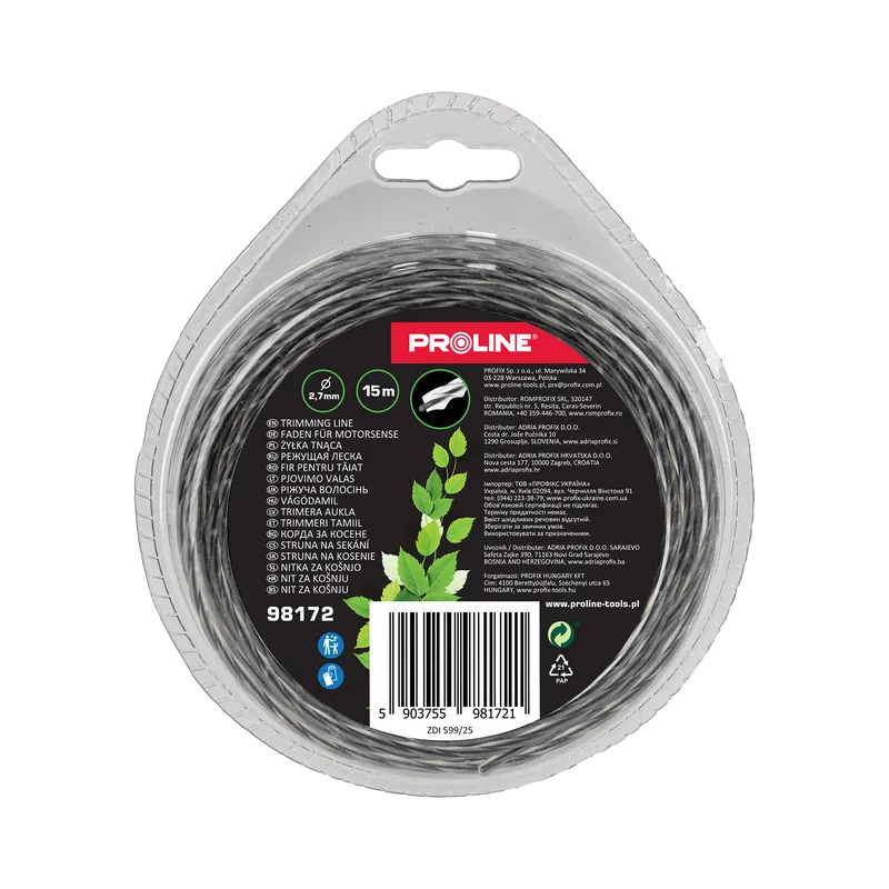 Fir Motocoasa Ranforsat - Patrat-Rasucit 2.7MM / 15M
