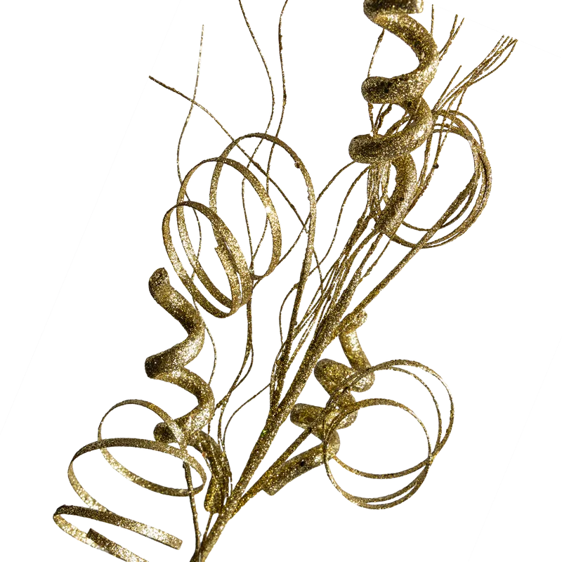 Crenguta Decorativa de Craciun - Sclipici Auriu 73CM