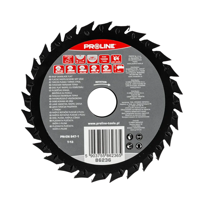 Disc Raspel Circular Plat / Frontal-Lateral - 125MM