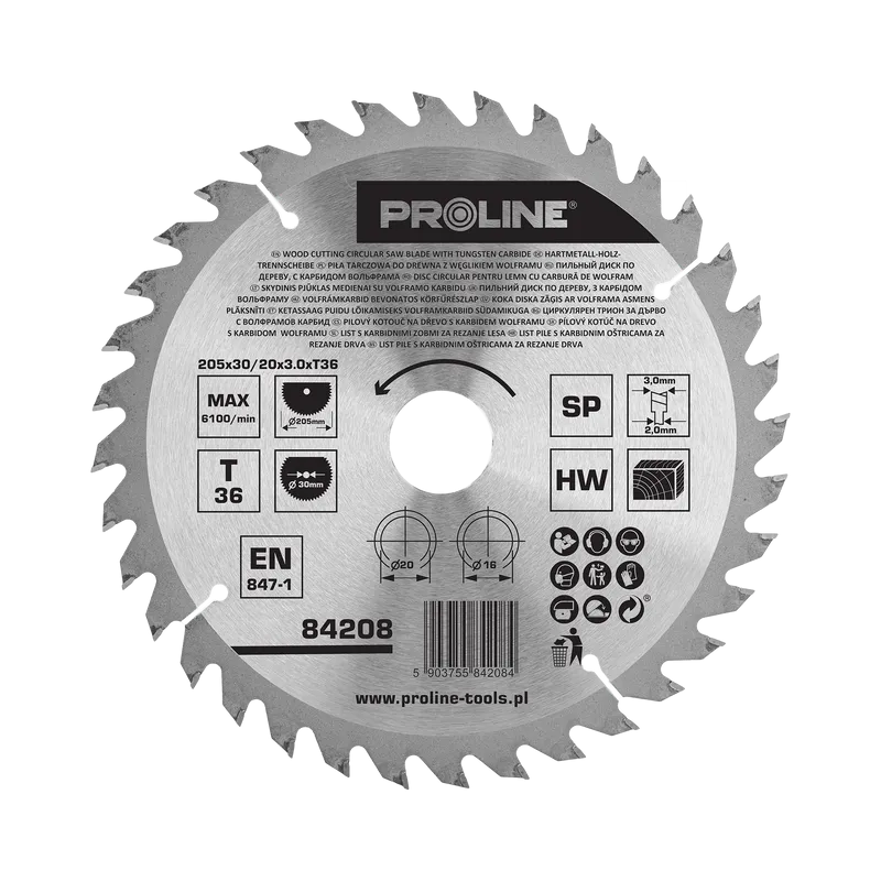 Disc Circular pentru Lemn cu Dinti Vidia 205MM / 36D.