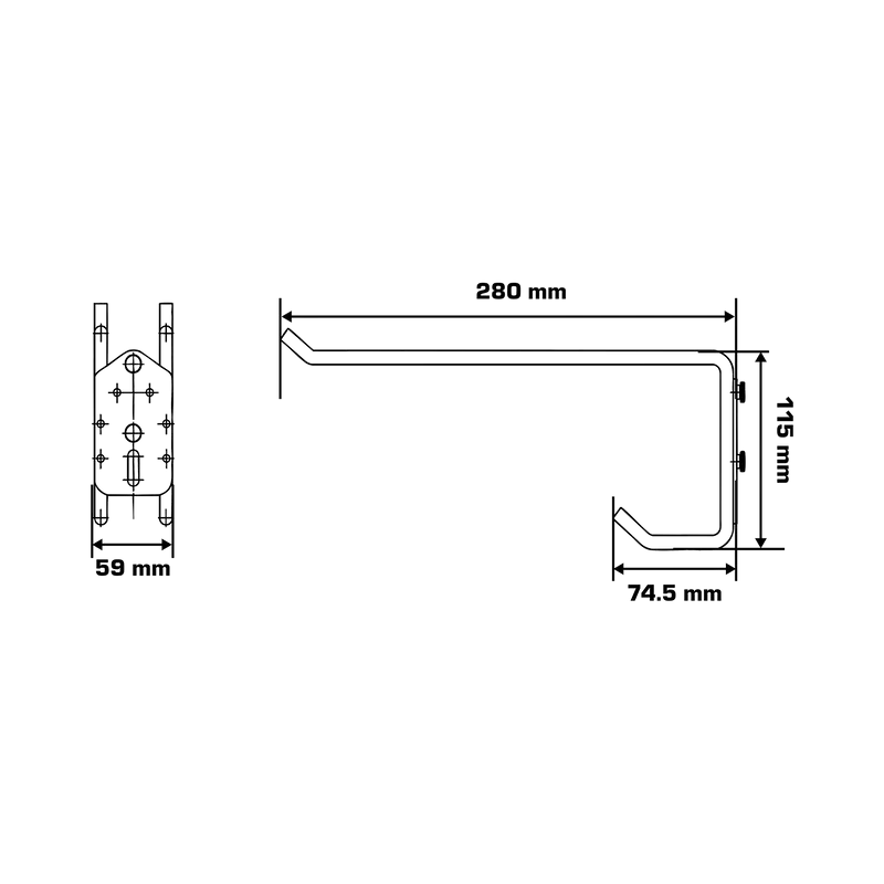 Carlig Perete/Panou Tip-Dual Dublu 115X74.5X280/59MM
