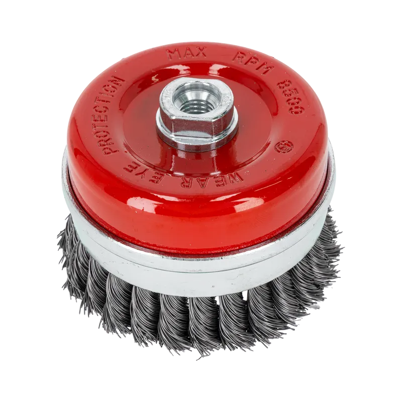 Perie Sarma Impletita Tip Cupa cu Filet 100MM
