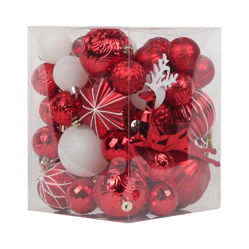 Set Ornamente de Craciun / Rosu - 48P.