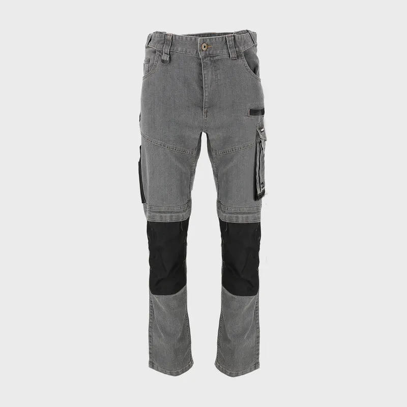 Pantalon Lucru Tip-Blugi Slim-Fit Elastic Gri - XL