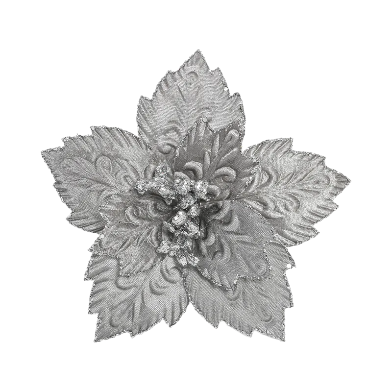 Floare decorativa de Craciun 22 x 19 cm aurie