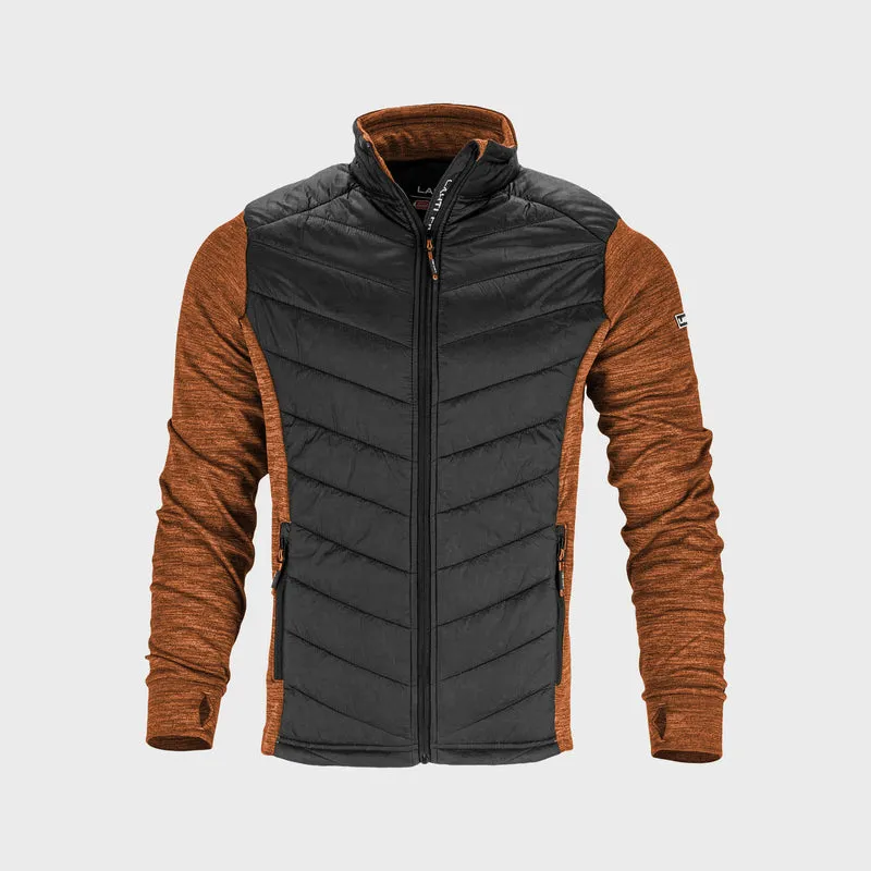 Jacheta cu Imprimeu si Matlasare / Maro-Negru - 3XL