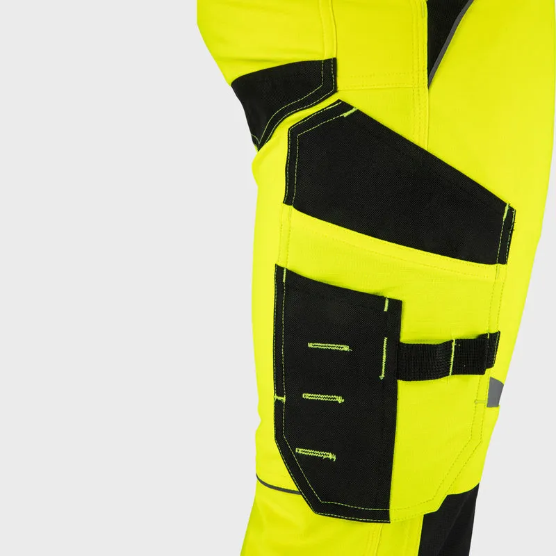 Pantalon Reflectorizant Elastic cu Model / Verde - M