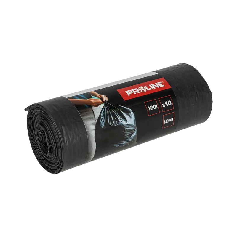 Saci Menaj Polietilena 120L / Negru, 10/Set