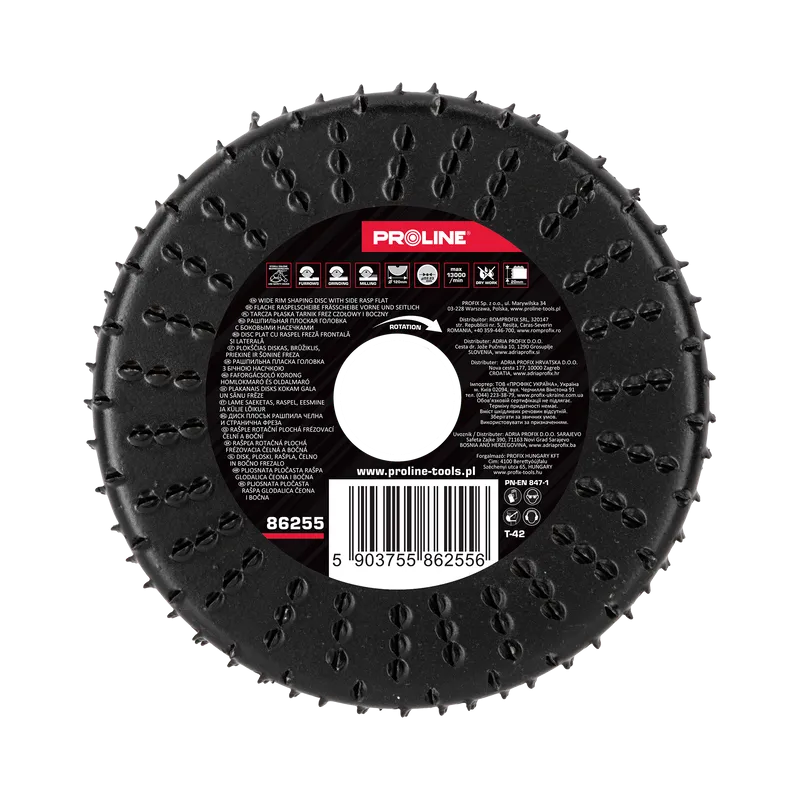 Disc Raspel Carota Plat / Frontal-Lateral - 120MM