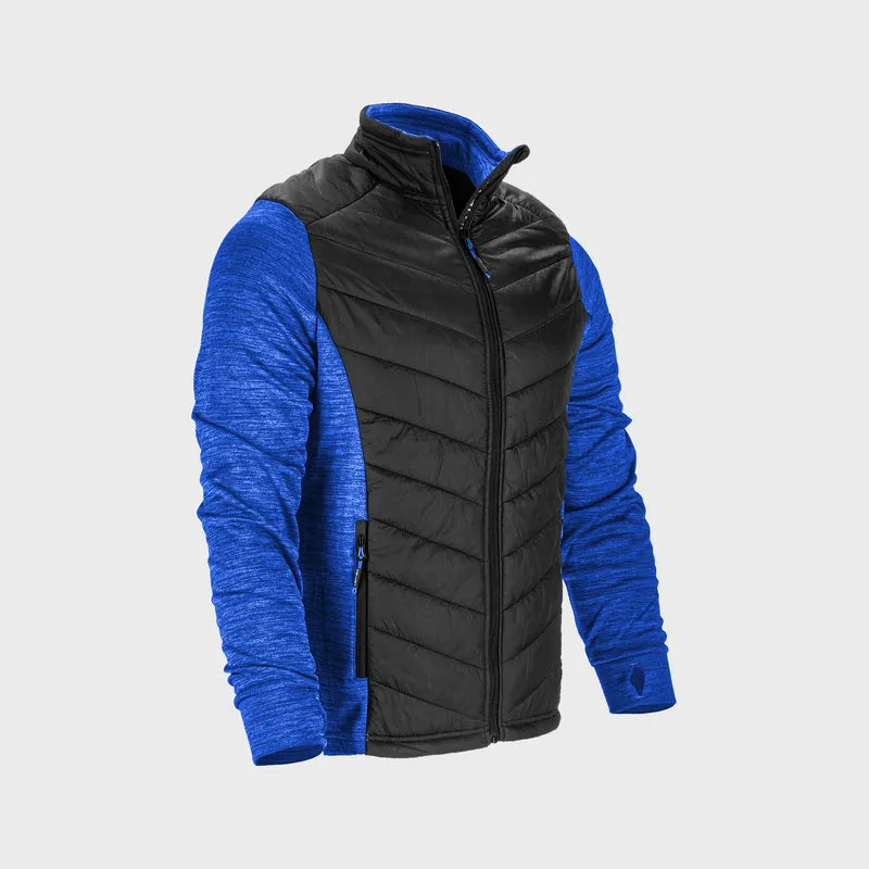 Jacheta cu Imprimeu si Matlasare / Albastru-Negru - 2XL