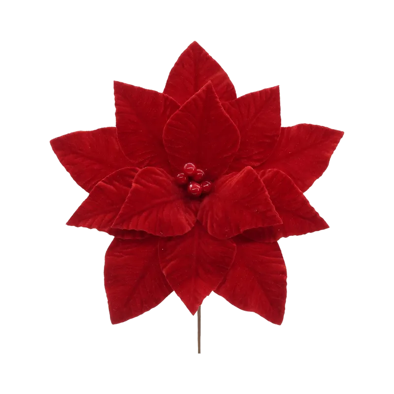 Floare Decorativa de Craciun 28CM / Rosu