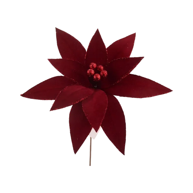 Floare Decorativa de Craciun 30CM / Visiniu