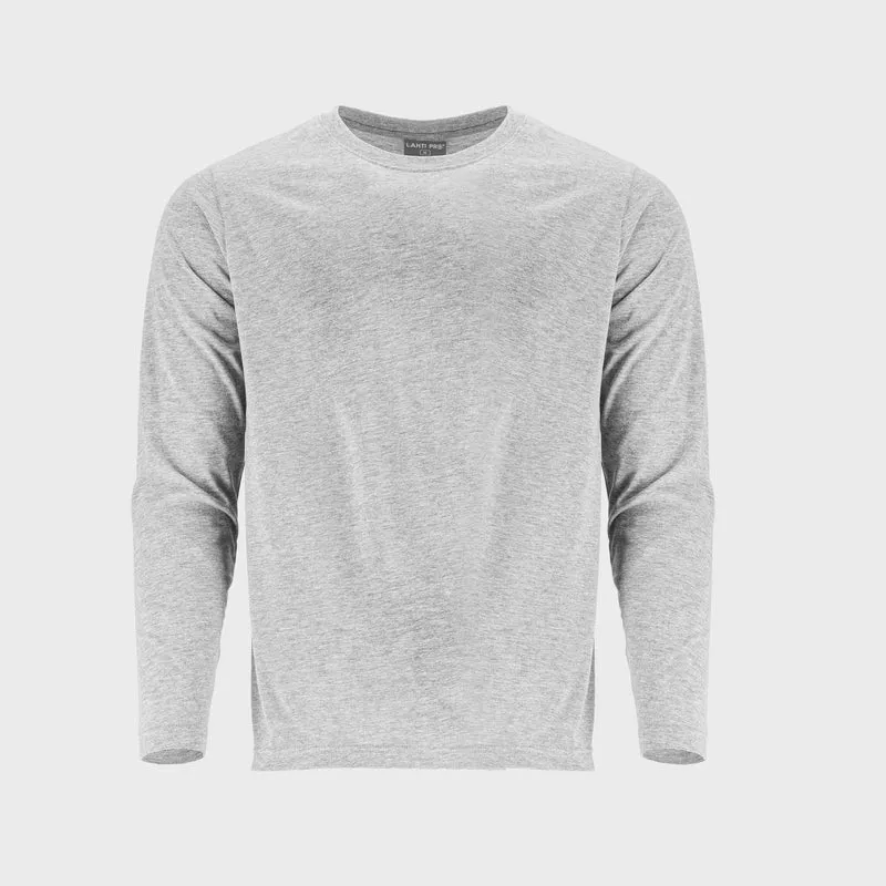 Tricou Bumbac Subtire cu Maneca Lunga / Gri - 3XL