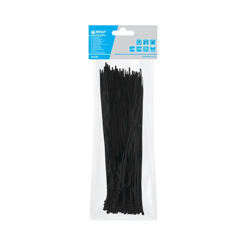 Fasete Legatura Negre 3.6X300MM, 100/Set