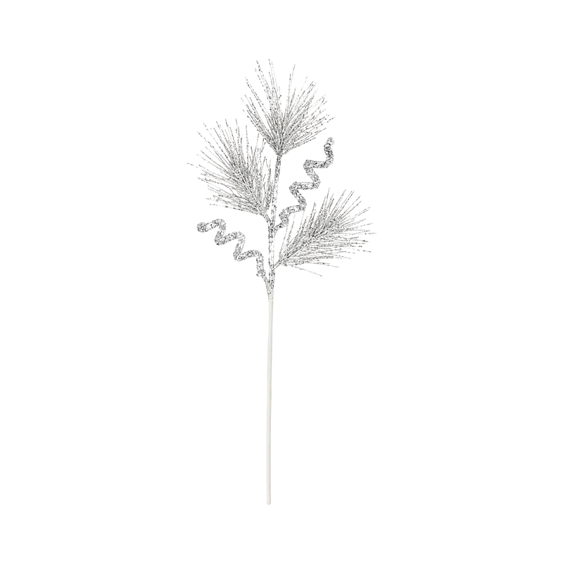 Crenguta Decorativa de Craciun - Sclipici Argint 66CM
