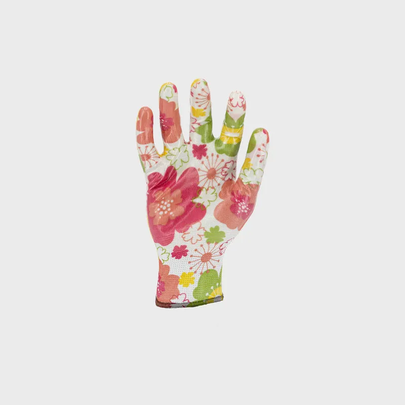 Manusa Nitril cu Model Floral Roz - 7