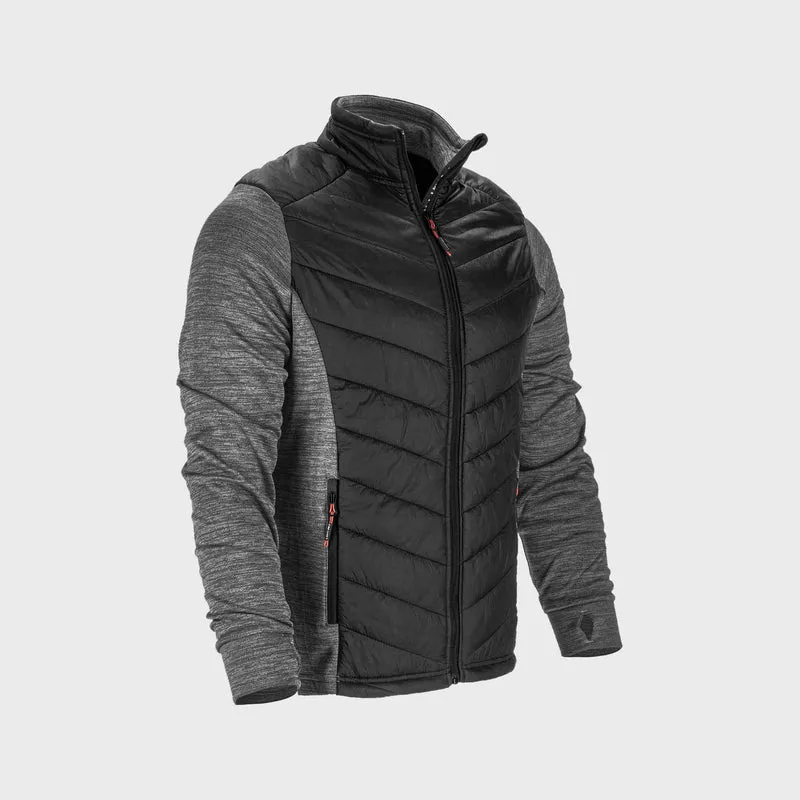 Jacheta cu Imprimeu si Matlasare / Gri-Negru - 3XL