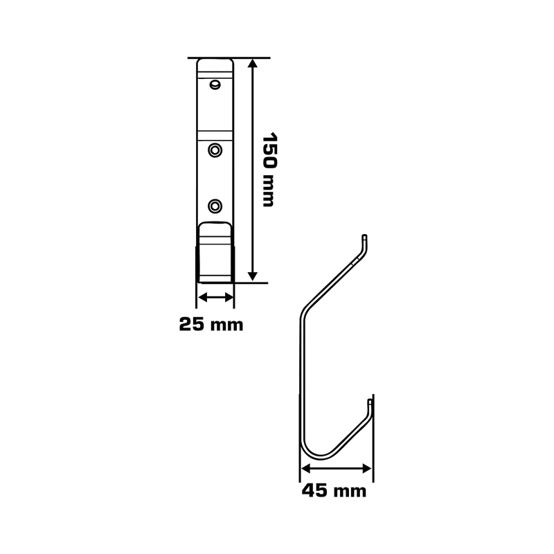 Carlig Perete Plat Tip-Dual 150X45/25MM