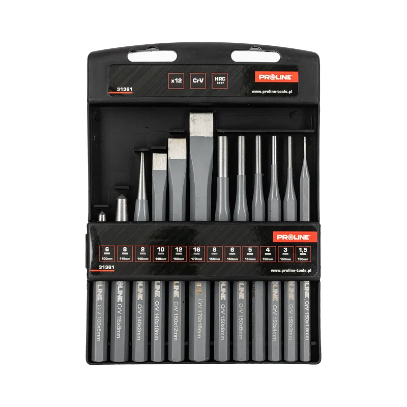 Set Dalti-Dornuri-Punctatoare CR-VA pentru Metal - 12P.