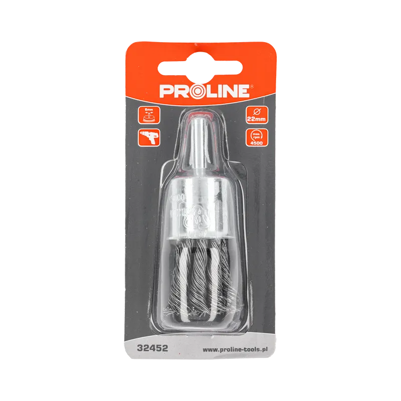 Perie Sarma Impletita Tip Cupa Mica cu Tija 22MM