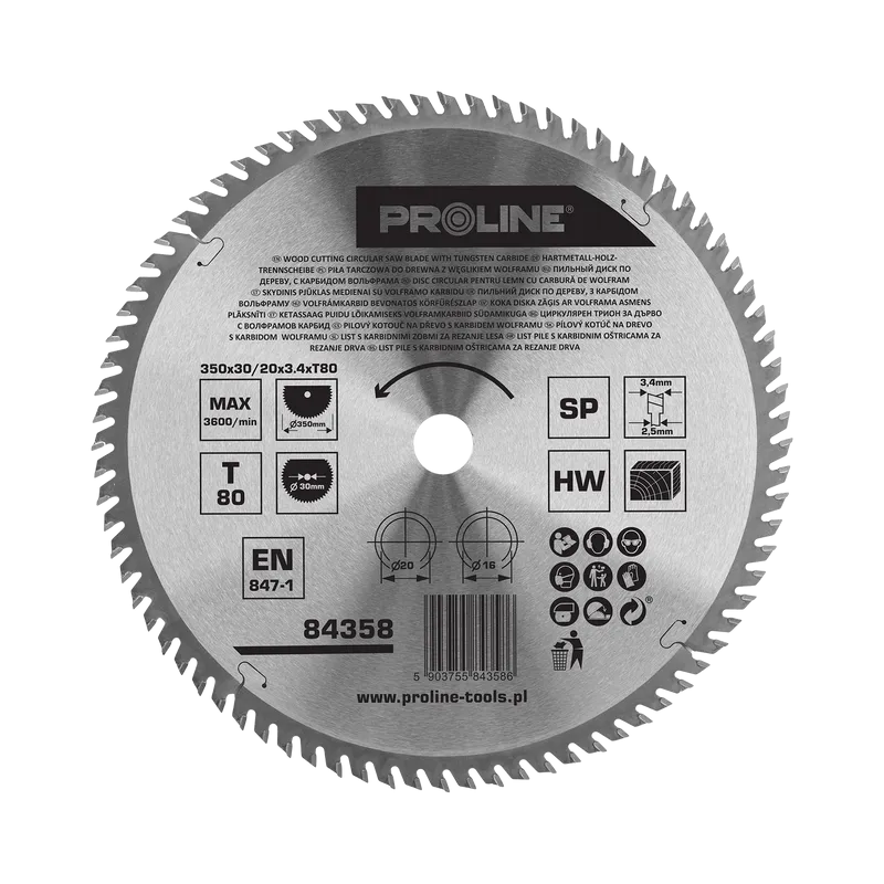 Disc Circular pentru Lemn cu Dinti Vidia 350MM / 80D.