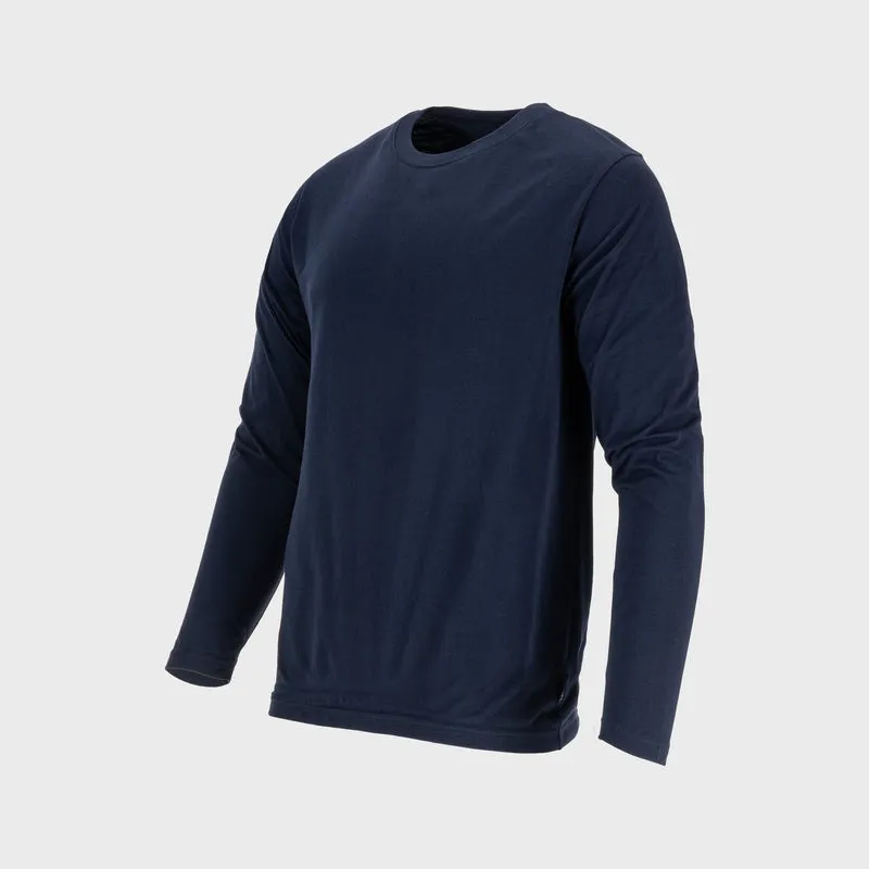 Tricou Bumbac Subtire cu Maneca Lunga / Bleumarin - L