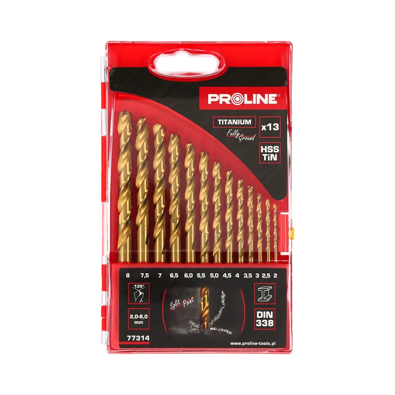 Set Burghie Metal HSS-Ti 135° in Caseta 2.0-8.0MM - 13P