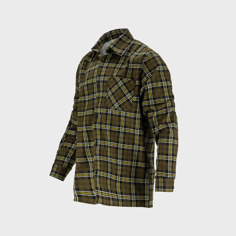 Camasa Flanel cu Carouri Dungate / Kaki - 2XL