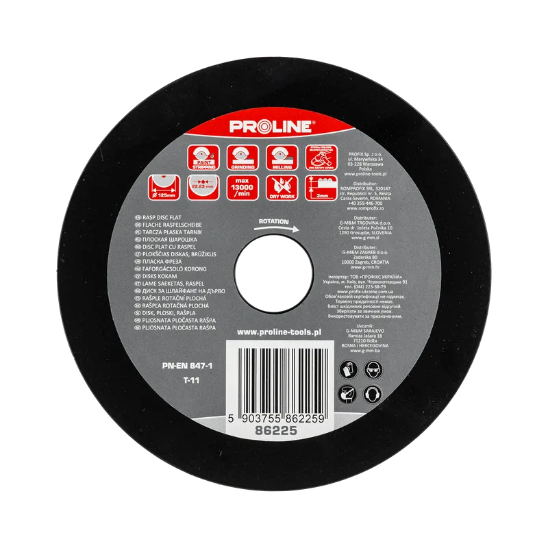 Disc Raspel Plat / Aspru - 125MM
