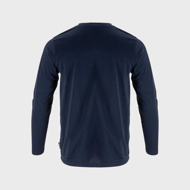Tricou Bumbac Subtire cu Maneca Lunga / Bleumarin - L