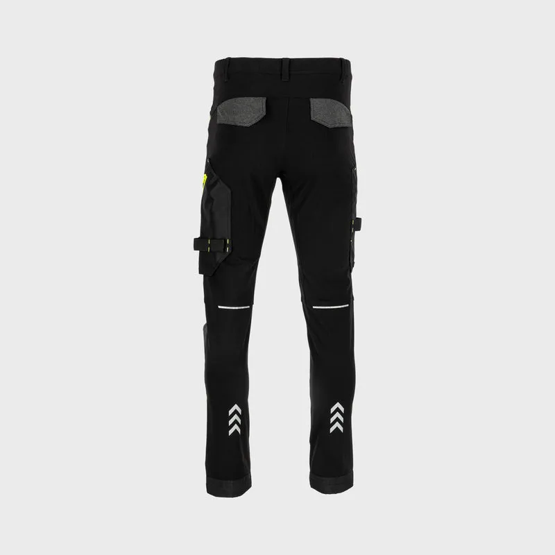 Pantalon Lucru Slim-Fit-Elastic Durabil / Negru - S