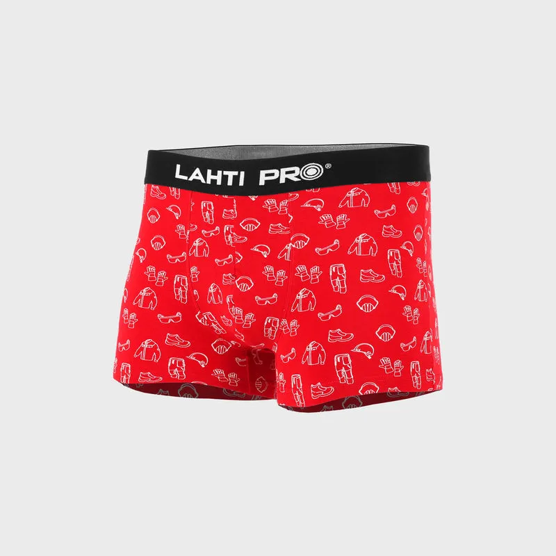 Set 3 Boxeri Barbati cu Model Negru-Gri-Rosu - 3XL