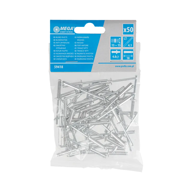 Popnituri Aluminiu 4.0X16.0MM, 50/Set