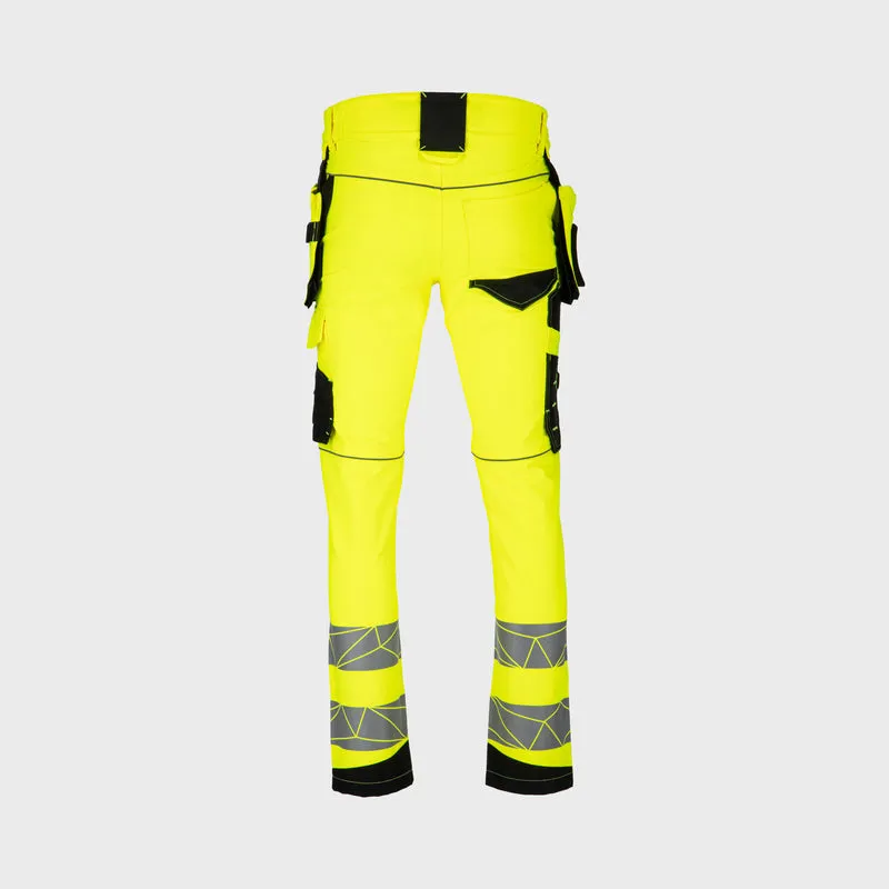 Pantalon Reflectorizant Elastic cu Model / Verde - M