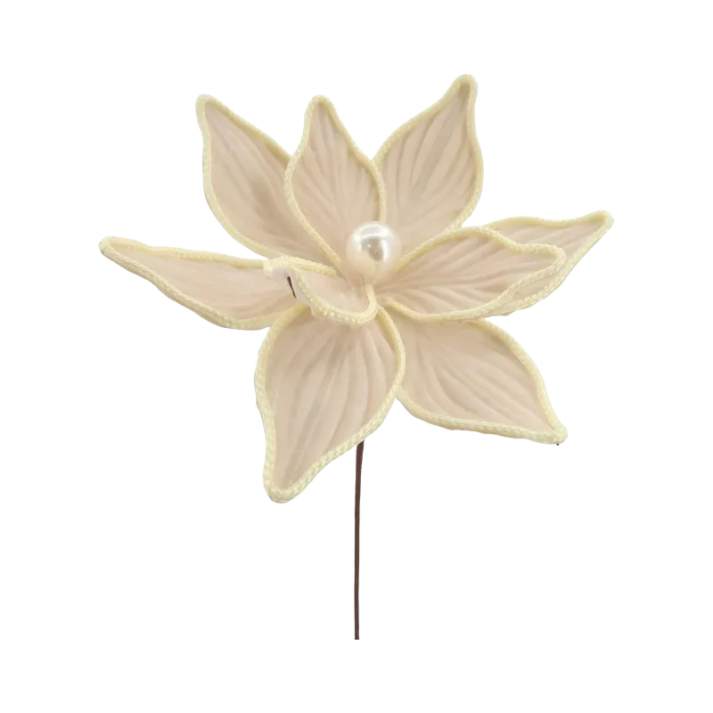 Floare Decorativa de Craciun 29CM / Bej