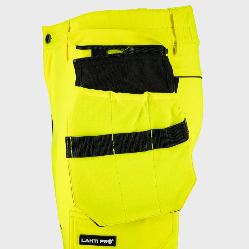 Pantalon Reflectorizant Elastic cu Model / Verde - M