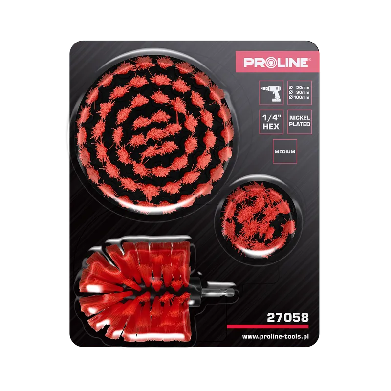 Set Perii Curatare cu Tija Adaptoare - Mediu, 3/Set
