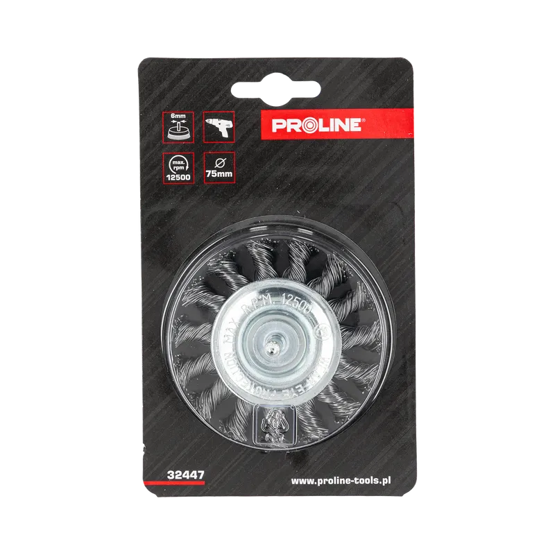 Perie Sarma Impletita Tip Circular cu Tija 75MM