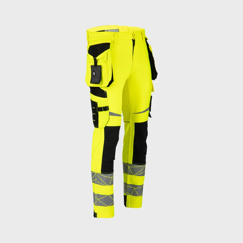 Pantalon Reflectorizant Elastic cu Model / Verde - M