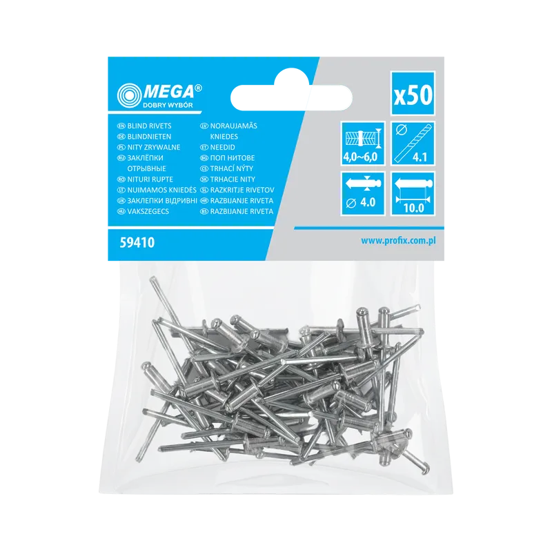 Popnituri Aluminiu 4.0X10.0MM, 50/Set