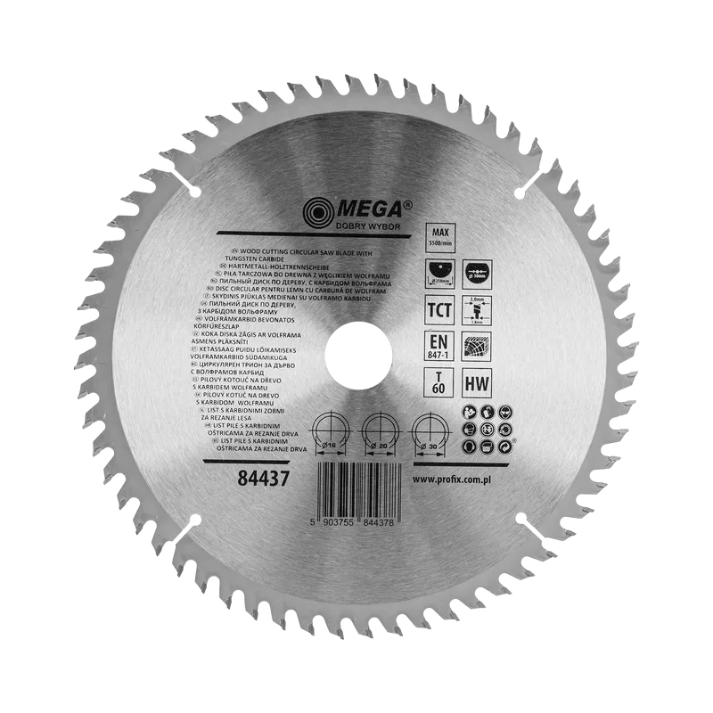 Disc Circular pentru Lemn cu Dinti Caliti 250MM / 60D.