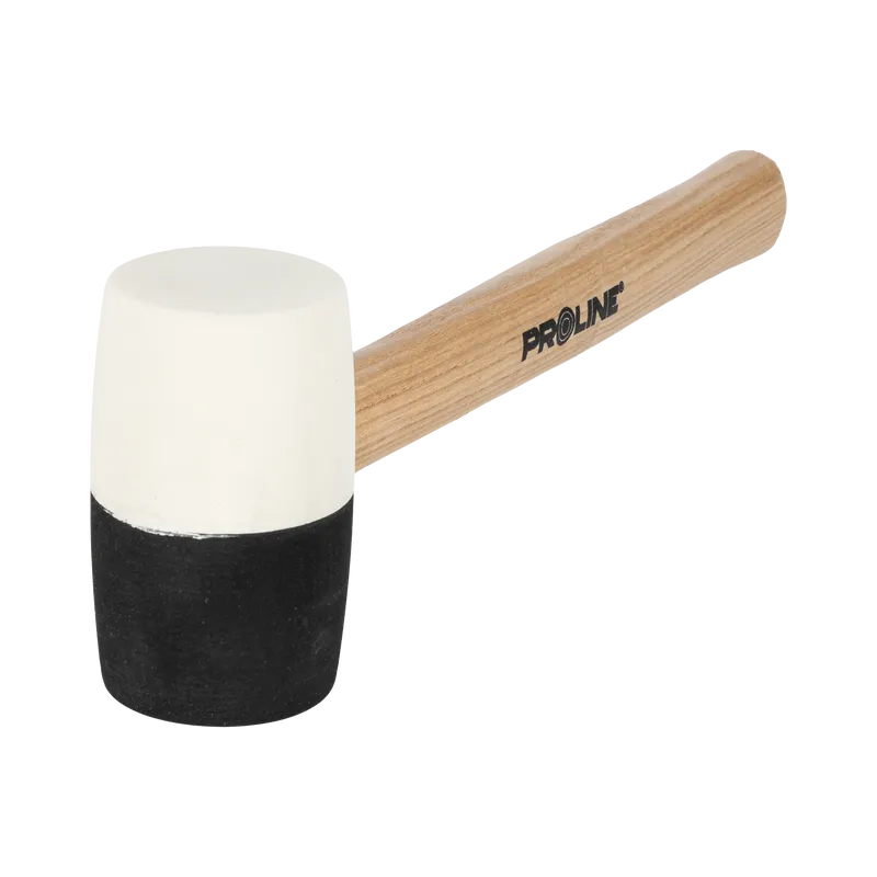 Ciocan Cauciuc Bicolor cu Maner Lemn 50MM / 370G